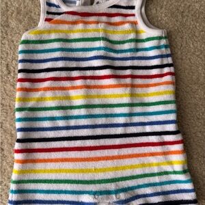 Primary Colorful Striped Sleeveless Romper 6-12 months EUC